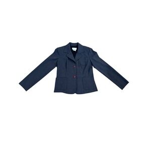 Vintage XOXO Women's Charcoal Gray Blazer Jacket Button Front Pockets Size L